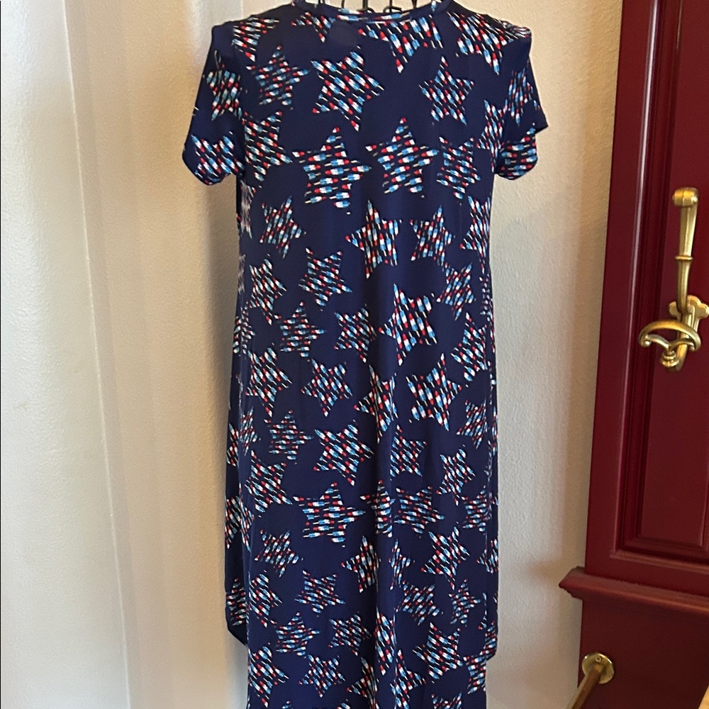 Navy Blue Americana Patterned Dress - Picture 8 of 9
